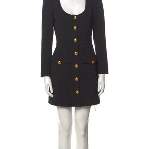 A.L.C. Black Long Sleeve Dress with Gold Buttons